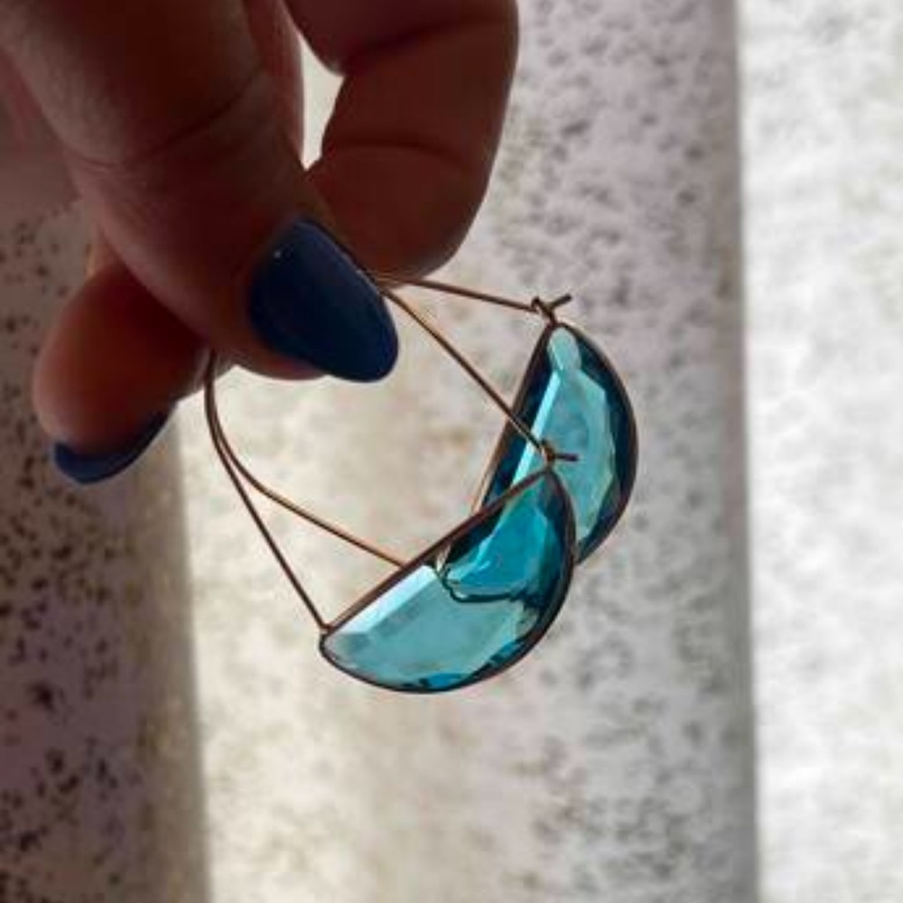 💎 Gemstone Hoop Earrings 💎 - Picture 6 of 6